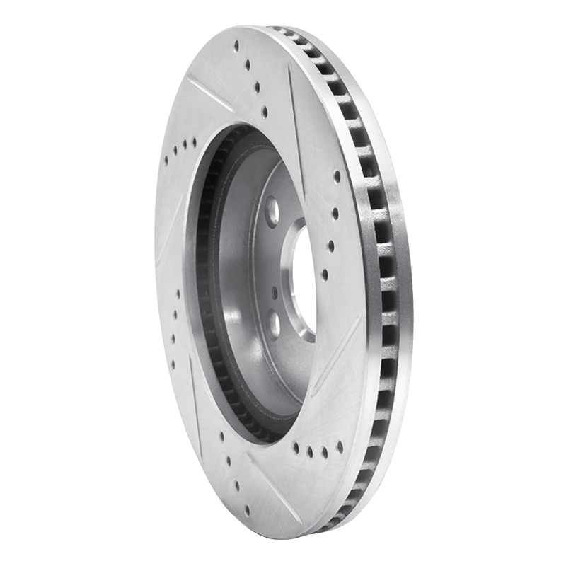 Lexus HS250H Brake Rotor (1) - Front Left - R1 Concepts - Drilled & Slotted - Silver - `06-`18